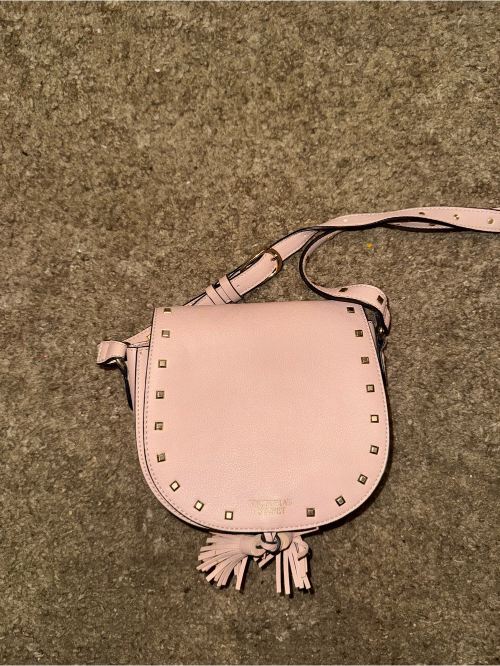 Victoria's Secret Light Pink Studded Tassel Crossbody Bag